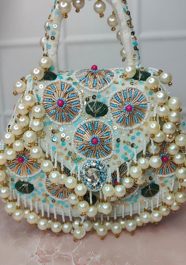 White Woven Bags - Indya