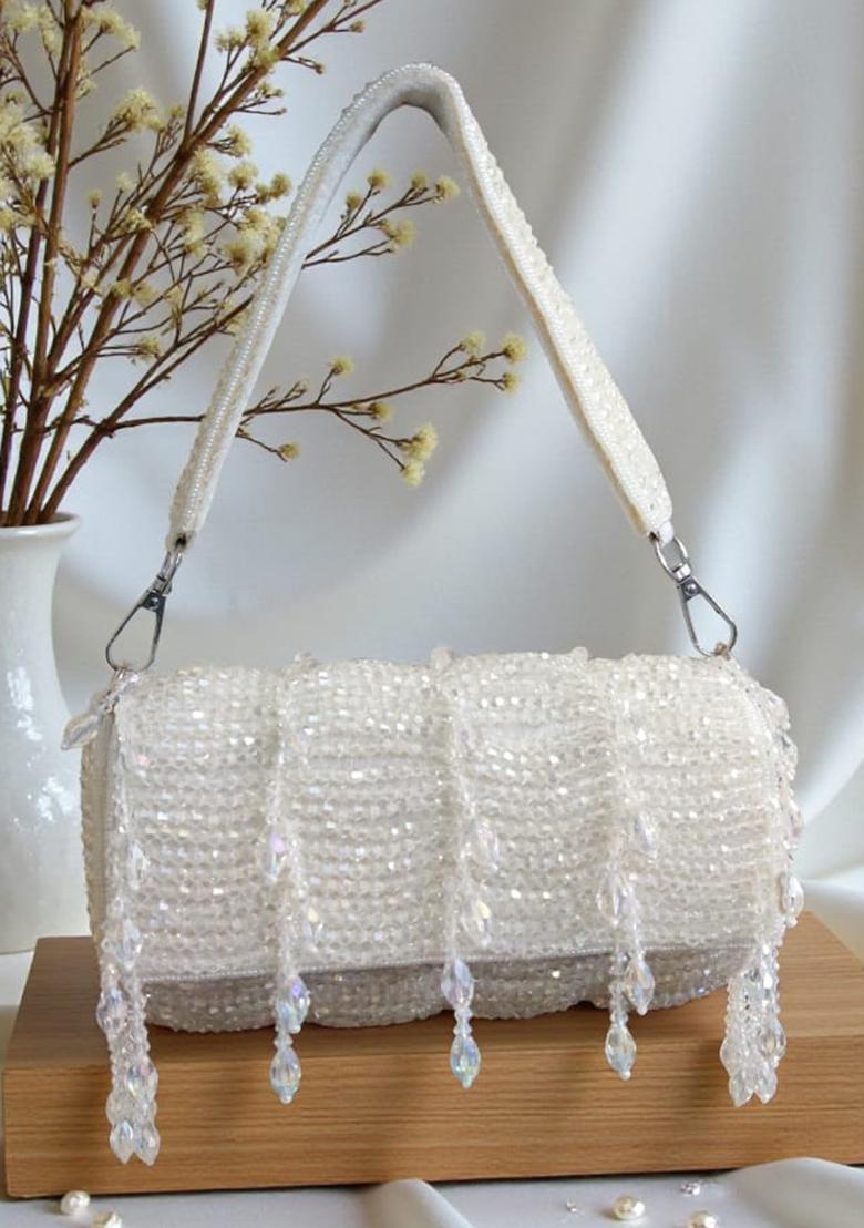 White Woven Bags - Indya