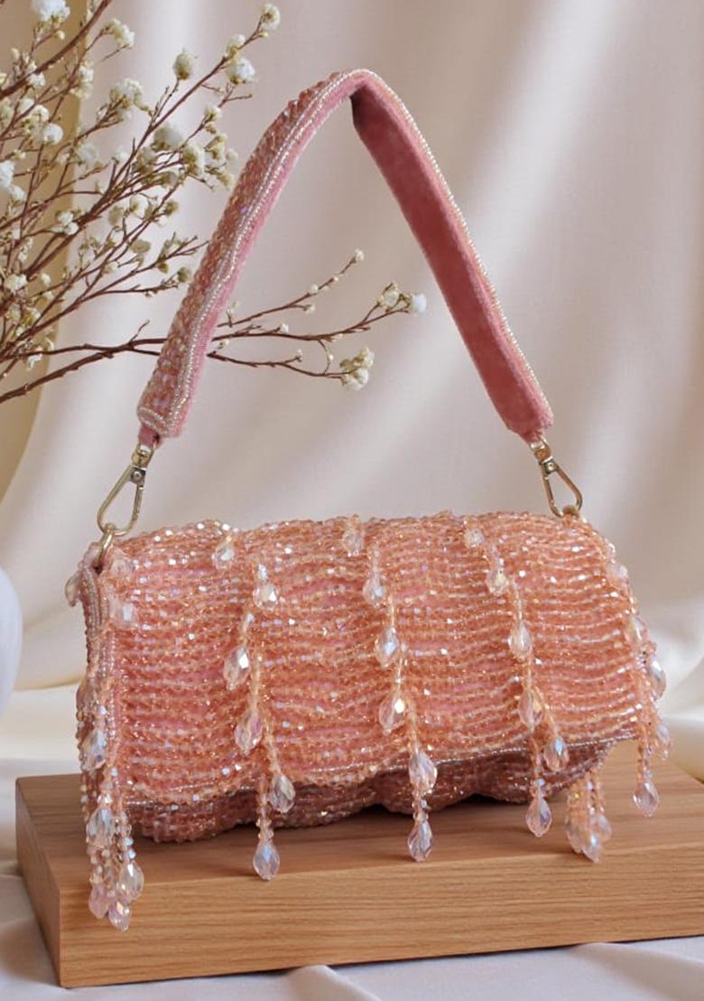 Peach Woven Bags - Indya