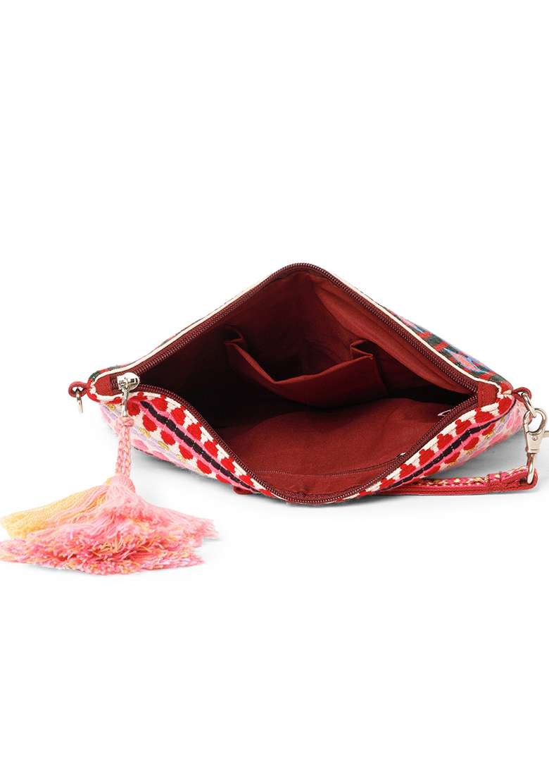 Multicolor Embroidery Acrylic Sling Bag - Indya