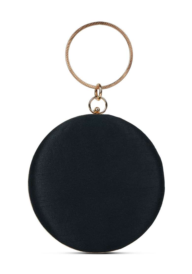 Multicolor Embellished Silk Clutch - Indya
