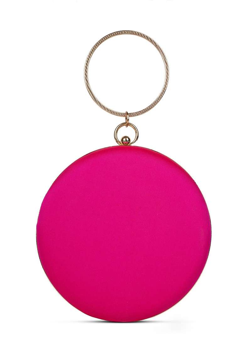 Multicolor Embellished Silk Clutch - Indya