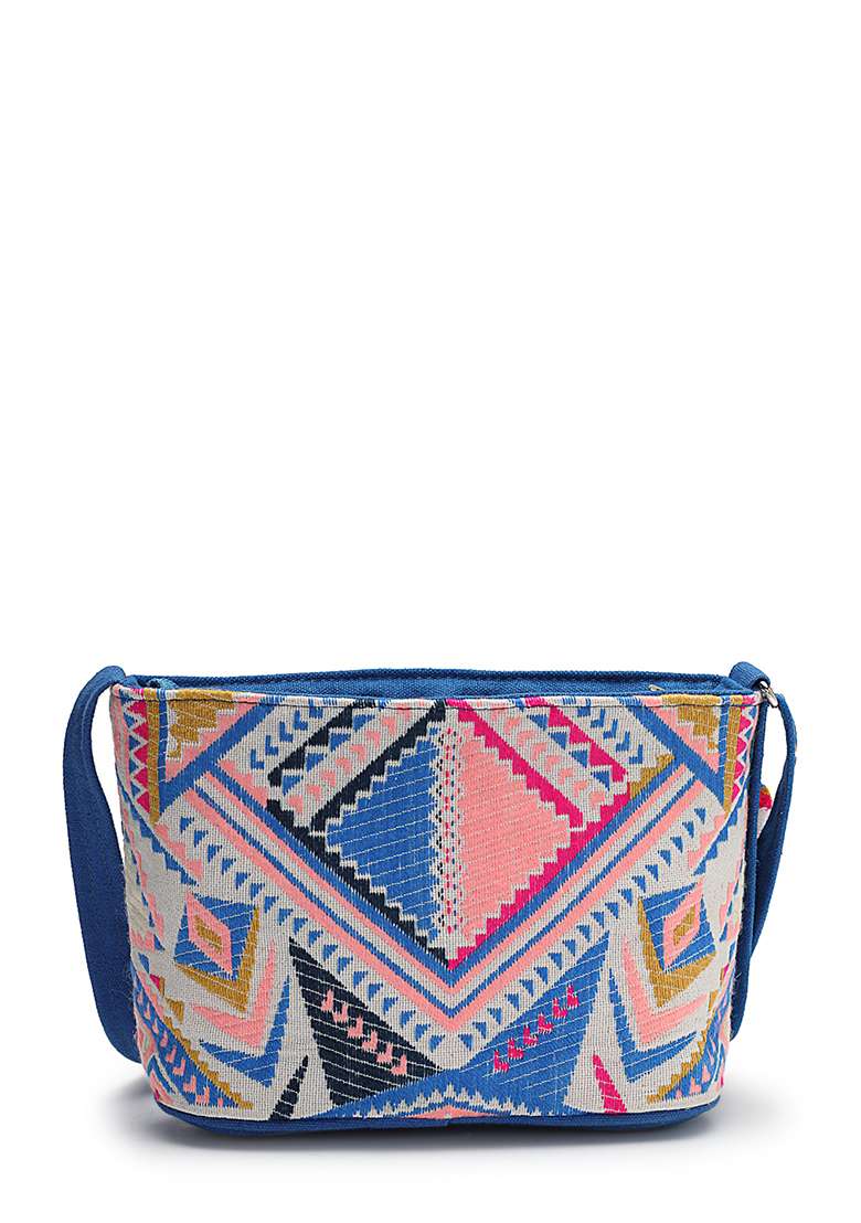 Multicolor Motif Cotton Sling Bag - Indya