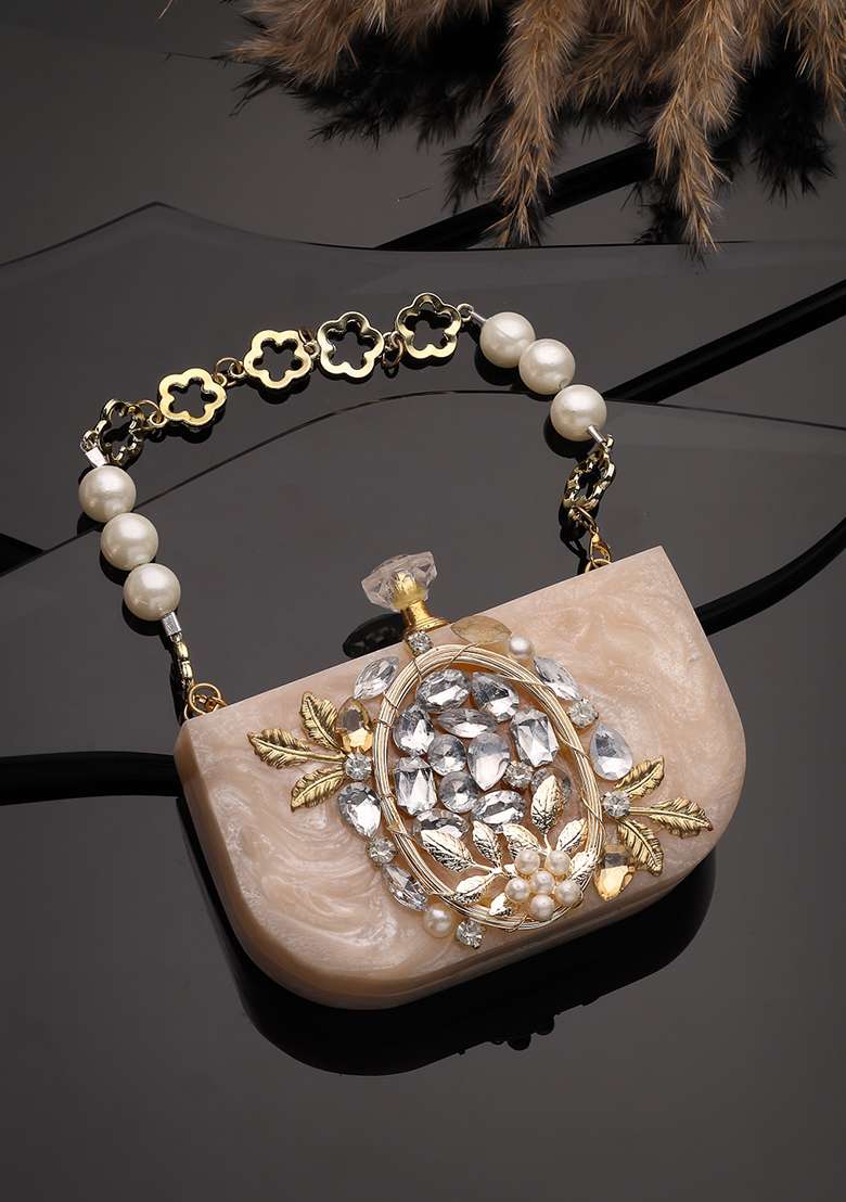 Multicolor Embellished Resin Clutch - Indya