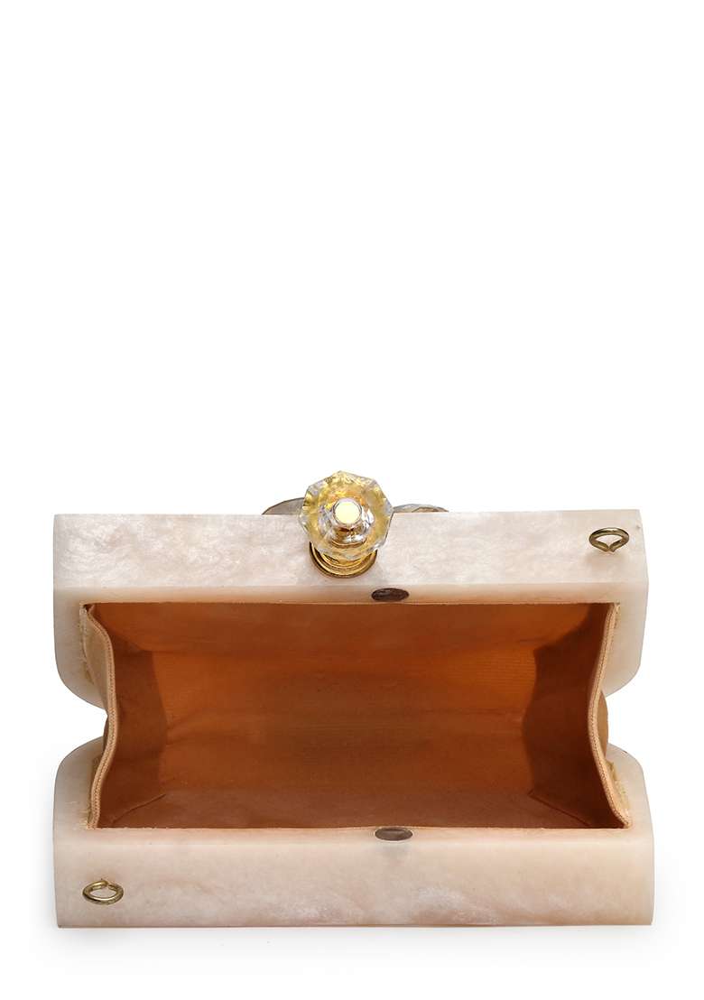 Multicolor Embellished Resin Clutch - Indya
