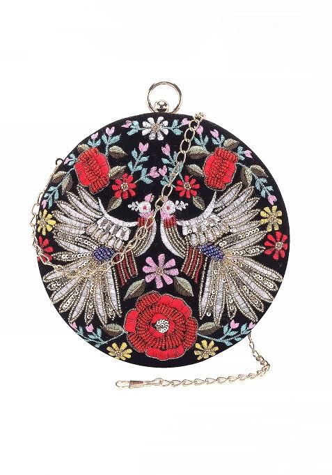 Multicolor Velvet Sling Bag
