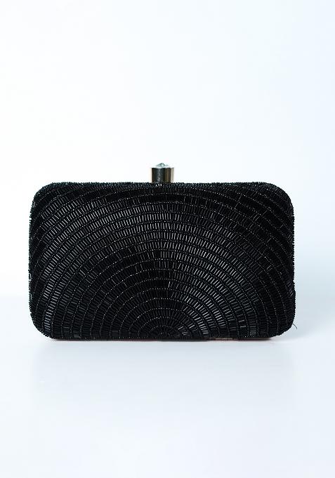 Black Handloom Sling Bag