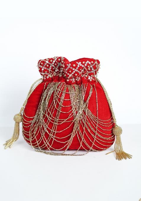 Red Velvet Sling Bag