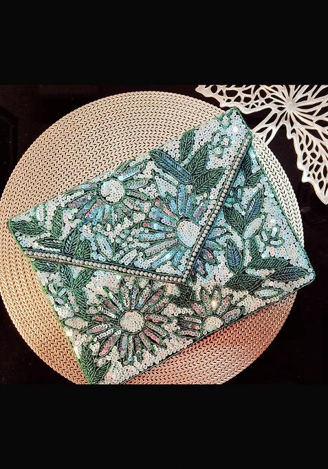 Green And Black Canvas Sling Bag