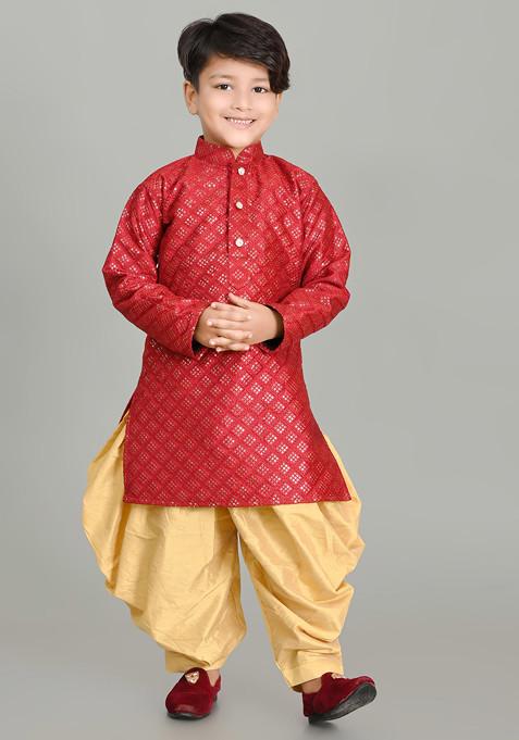 Maroon Sequin Embroidered Kurta With Patiala ( Set of 2)