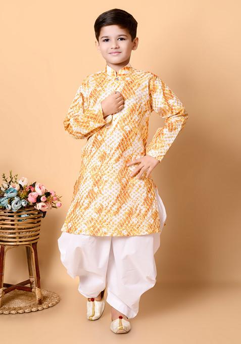 Yellow Sequin Embroidered Kurta With Patiala ( Set of 2)