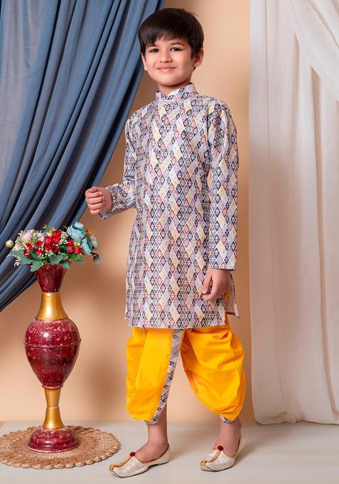 Multicolour Sequin Embroidered Kurta With Dhoti Pants ( Set of 2)