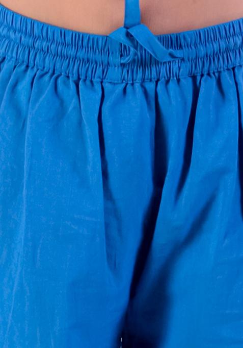 Green Jaipuri Print Kurta With Pajama (Set of 2)