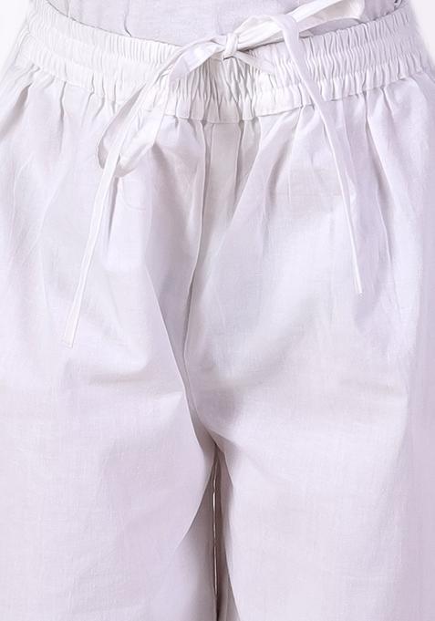 Grey Jaipuri Print Kurta With Pajama (Set of 2)