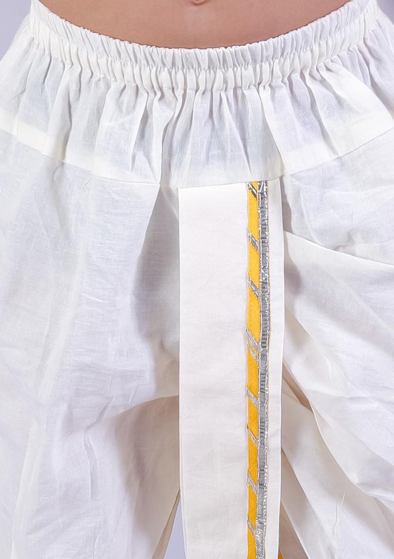 Pink And White Embroidered Kurta With Dhoti Pants (Set of 2)