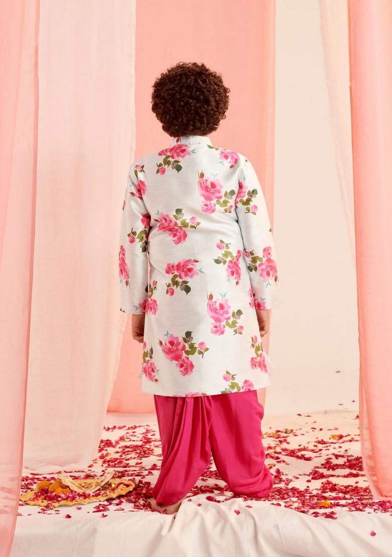 Firozi Printed Kurta With Dhoti Pants (Set of 2) - Indya