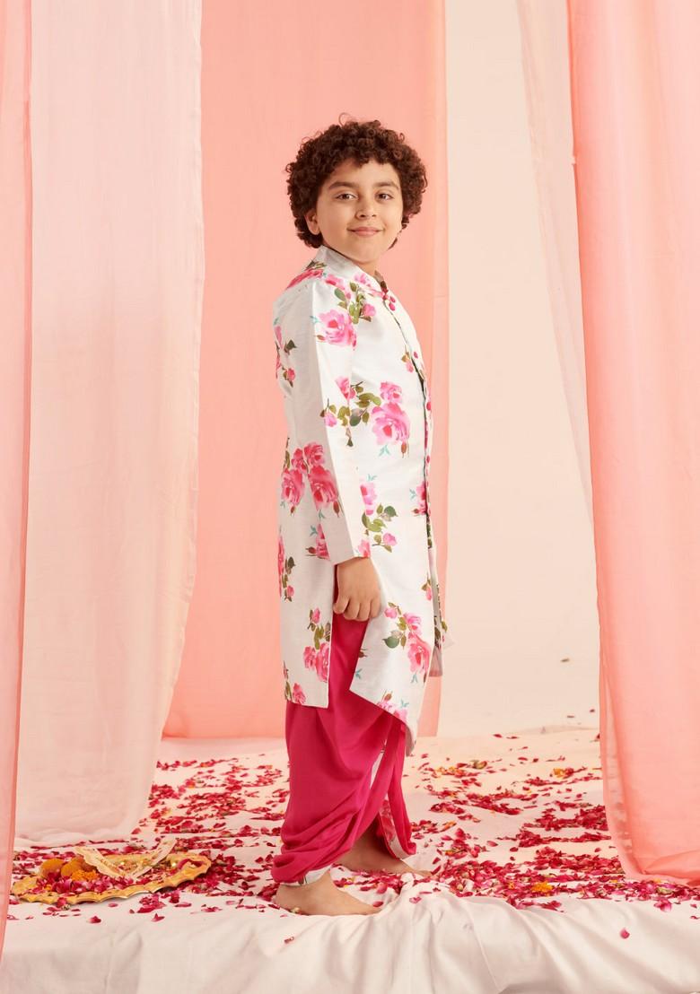 Firozi Printed Kurta With Dhoti Pants (Set of 2) - Indya