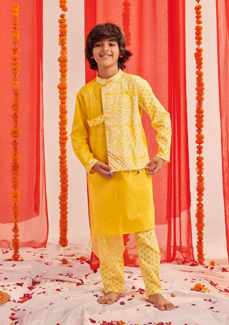 Lemon Printed Kurta With Pants (Set of 2) - Indya