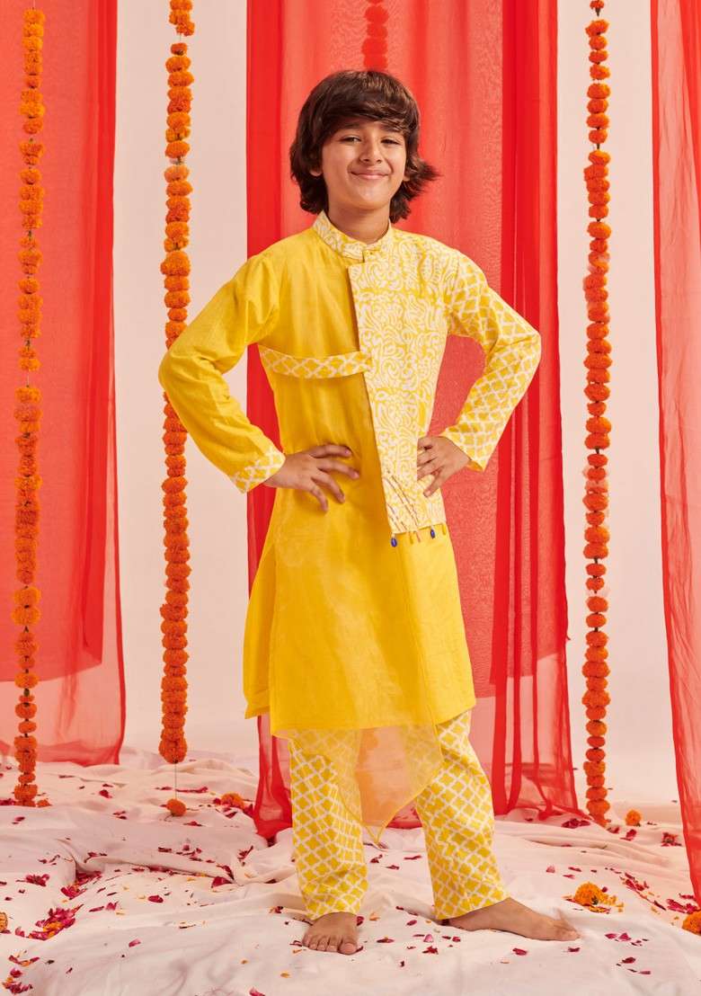 Lemon Printed Kurta With Pants (Set of 2) - Indya