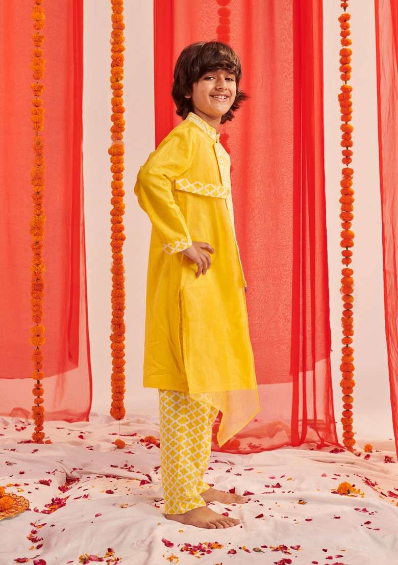 Lemon Printed Kurta With Pants (Set of 2) - Indya
