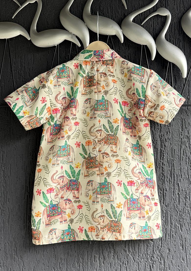 Multicolor Printed Cotton Lungi Set For Boys - Indya