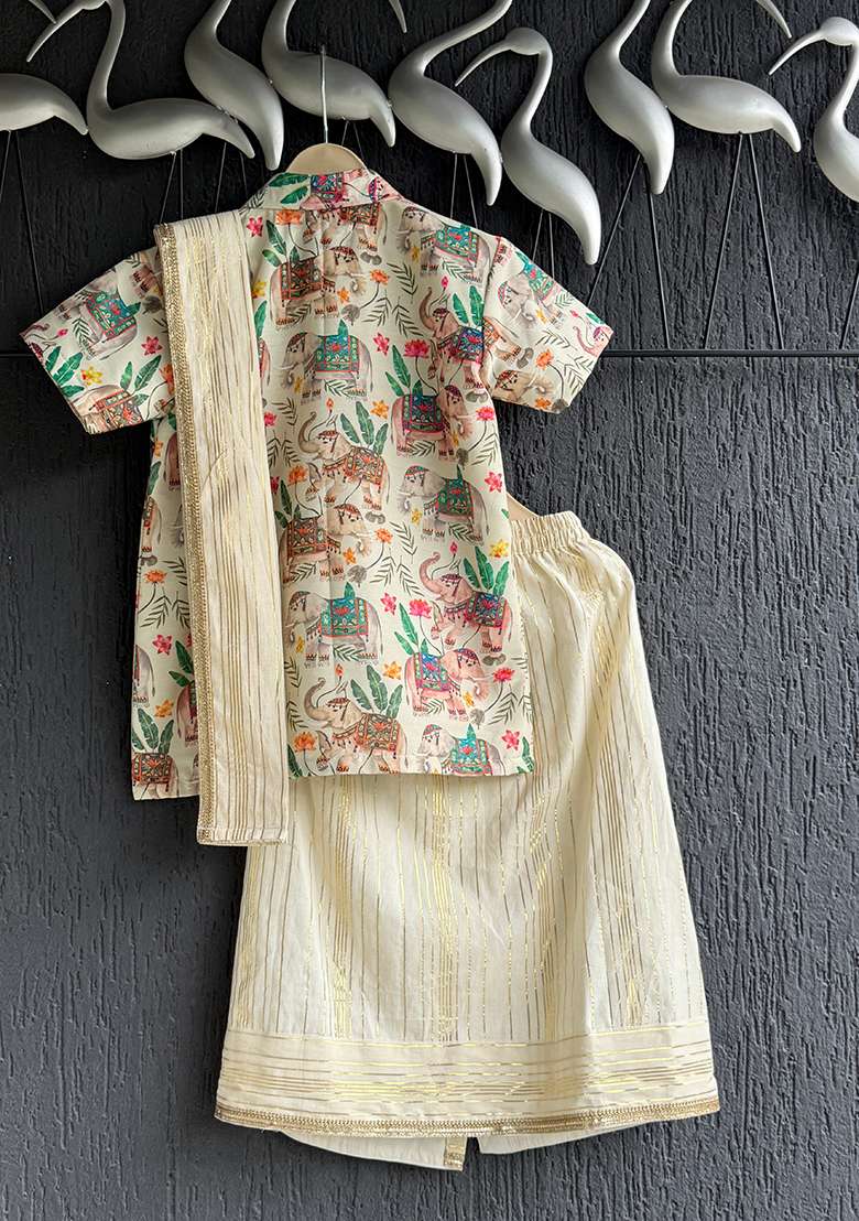 Multicolor Printed Cotton Lungi Set For Boys - Indya