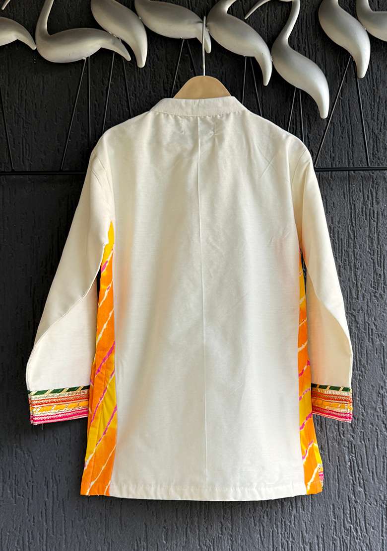 Off Printed Cotton Kurta Set For Boys - Indya