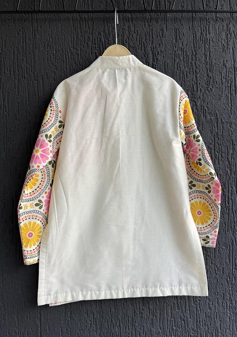 Sunflower Printed Cotton Kurta Set For Boys - Indya