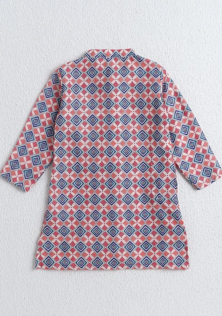 Multicolor Printed Polyester Ethnic Set For Boys - Indya