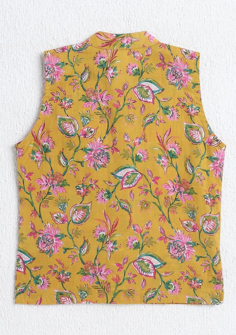 Mustard Printed Cotton Ethnic Set For Boys - Indya