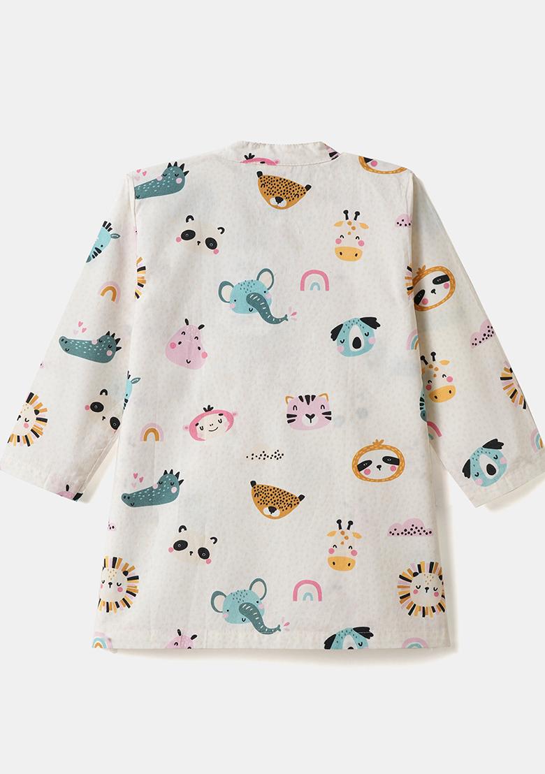 Yellow Embroidered Cotton Kurta Sets For Boys