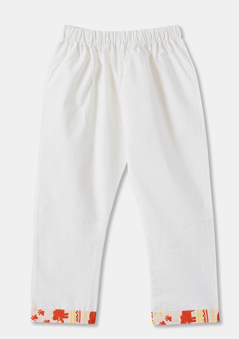 Red Embroidered Cotton Kurta Sets For Boys