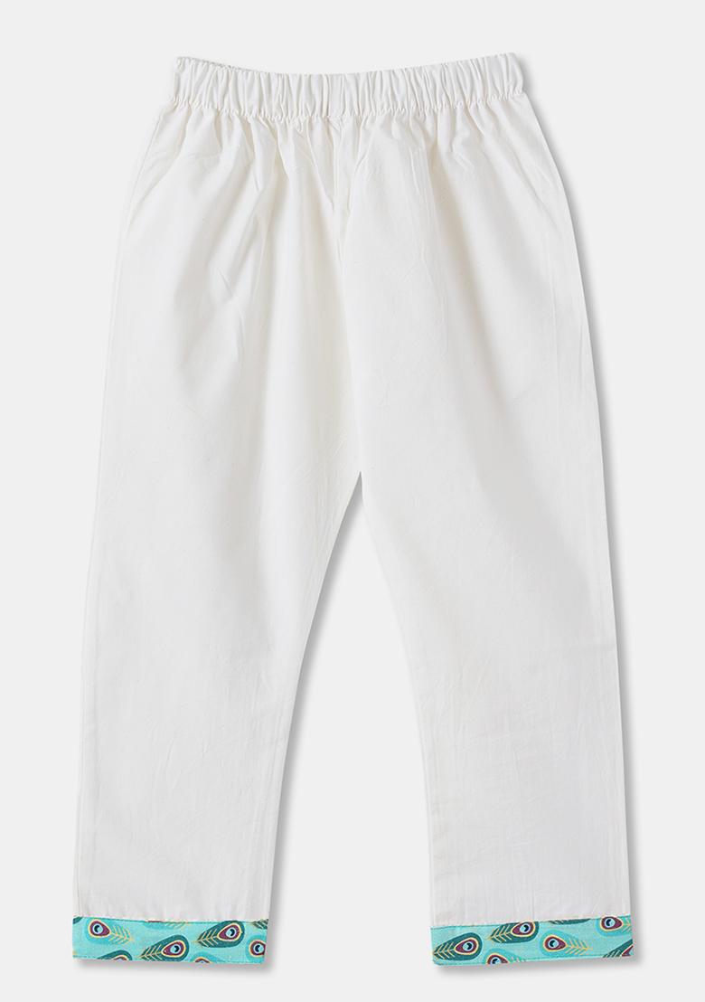 Blue Embroidered Cotton Kurta Sets For Boys