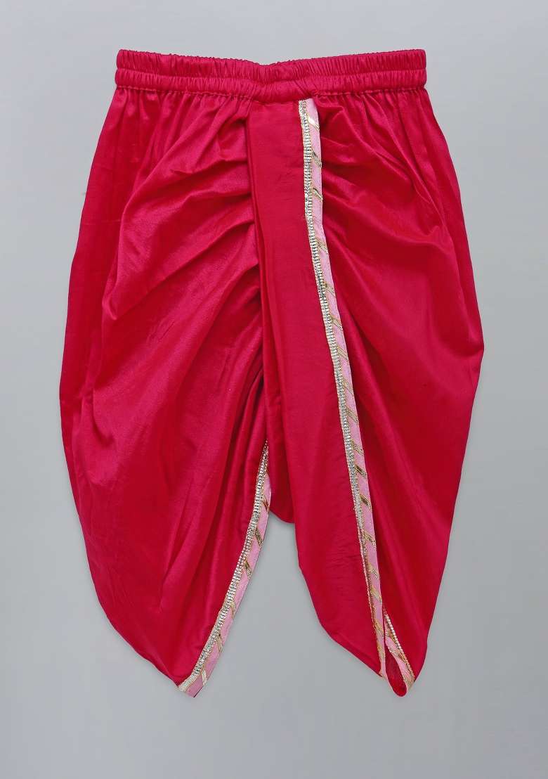 Offwhite Embroidered Cotton Silk Dhoti Set Janmashtmi For Boys - Indya