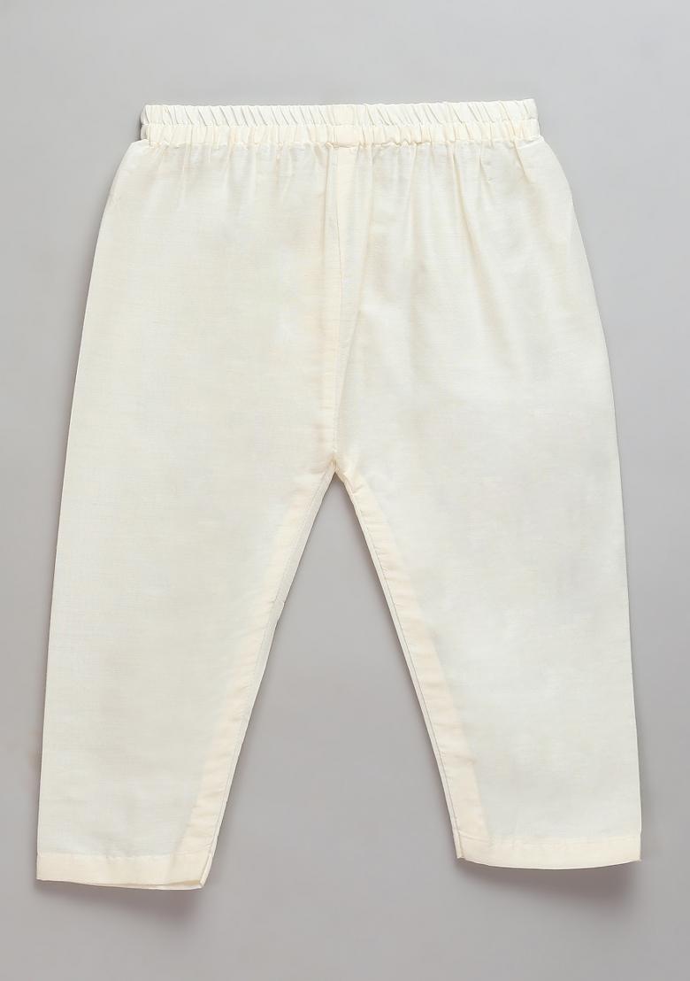 Pink Embroidered Cotton Silk Kurta Set Eid For Boys