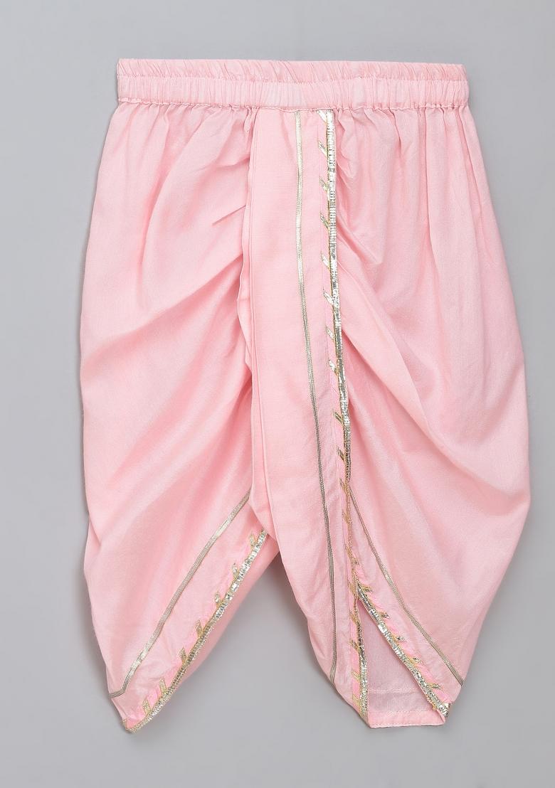 Black Embroidered Cotton Silk Kurta Dhoti Set Janmashtmi For Boys