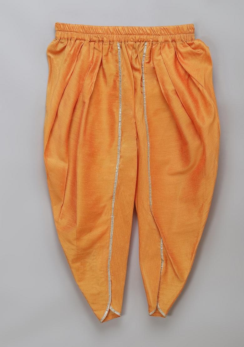 Blue Embroidered Cotton Silk Dhoti Set Raksha Bandhan For Boys