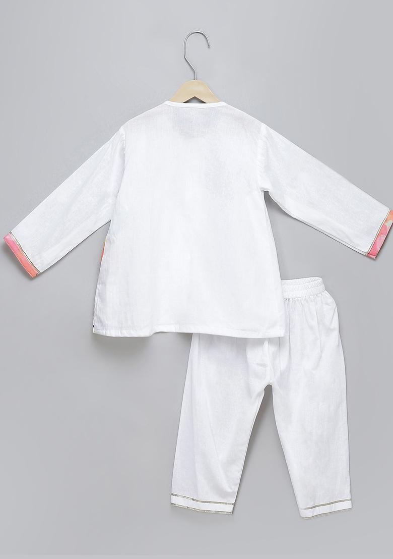 Yellow Embroidered Cotton Silk Kurta Set Raksha Bandhan For Boys