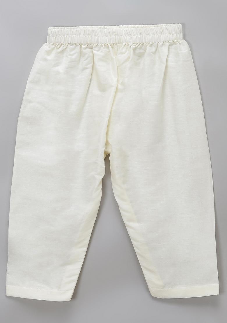 Lilac Embroidered Cotton Silk Kurta Set Wedding For Boys