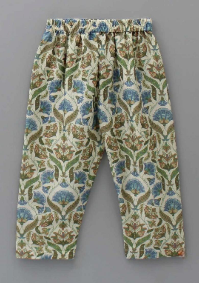 Multicolour Digital Print Cotton Silk Kurta Set Wedding Eid For Boys