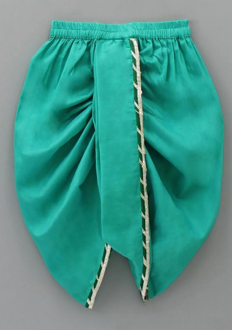 Off White Embroidered Cotton Silk Dhoti Set Janmashtmi For Boys