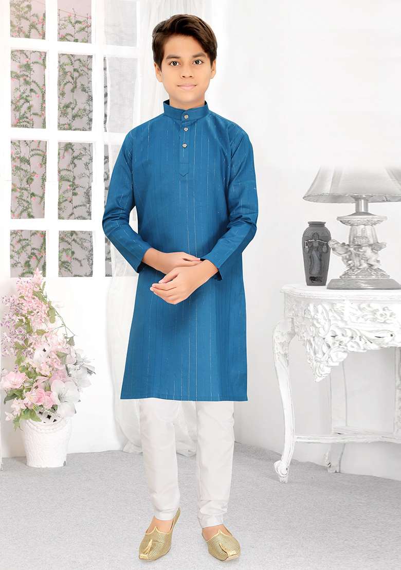 Rama Cotton Blend Kurta Set For Boys - Indya