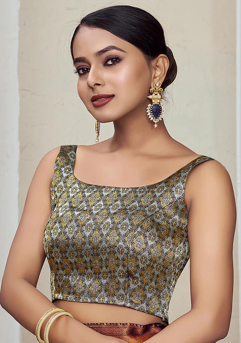 Black Woven Silk Blouse