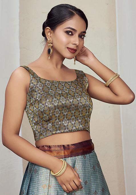 Black Woven Silk Blouse