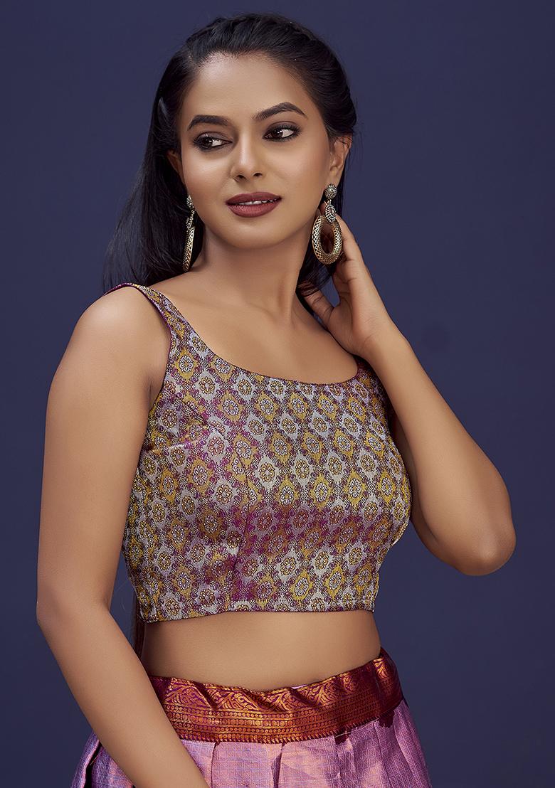 Wine Woven Silk Blouse