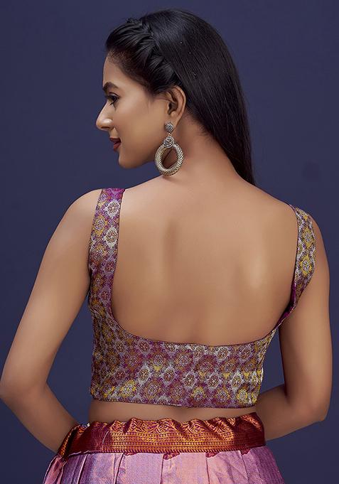 Wine Woven Silk Blouse