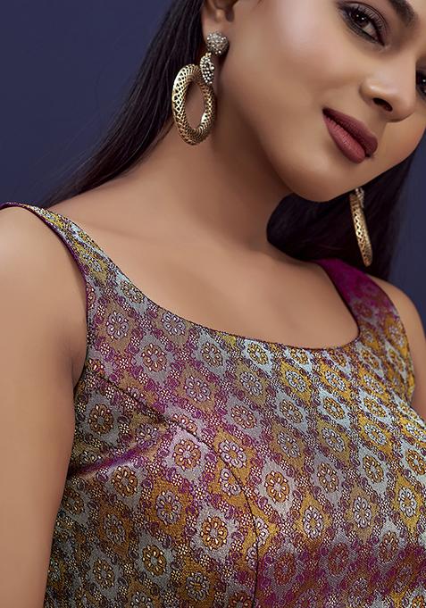 Wine Woven Silk Blouse