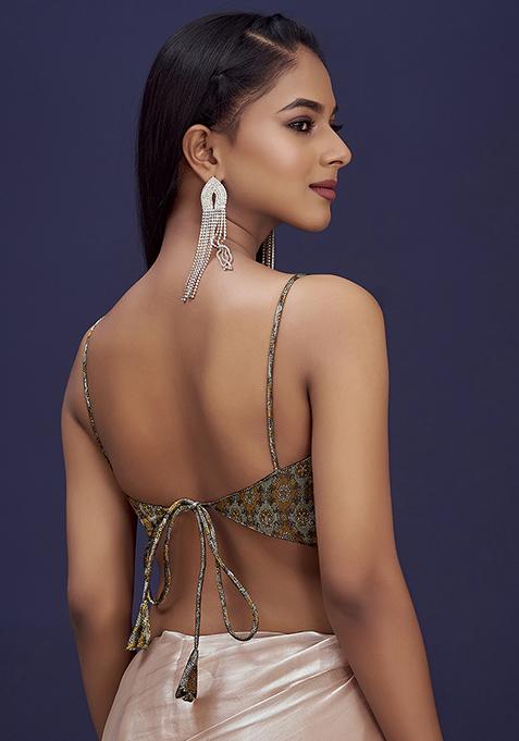 Black Woven Silk Blouse