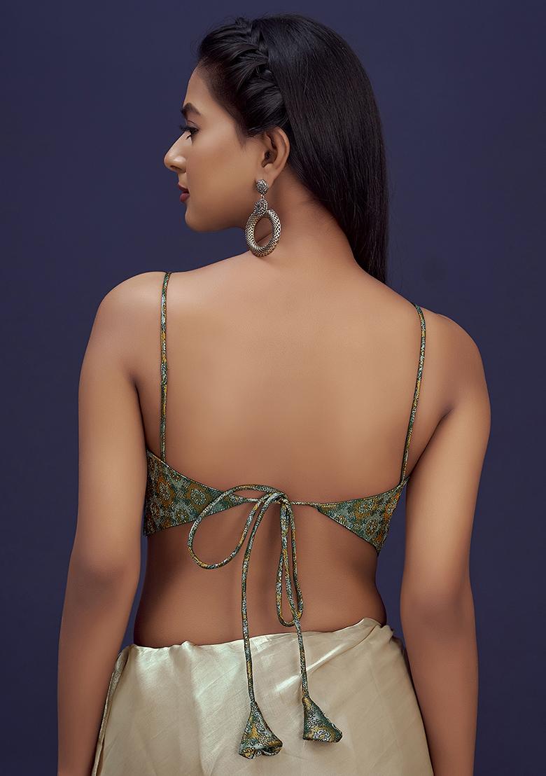 Green Woven Silk Blouse