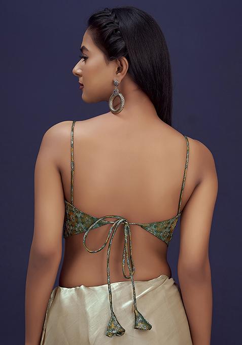 Green Woven Silk Blouse